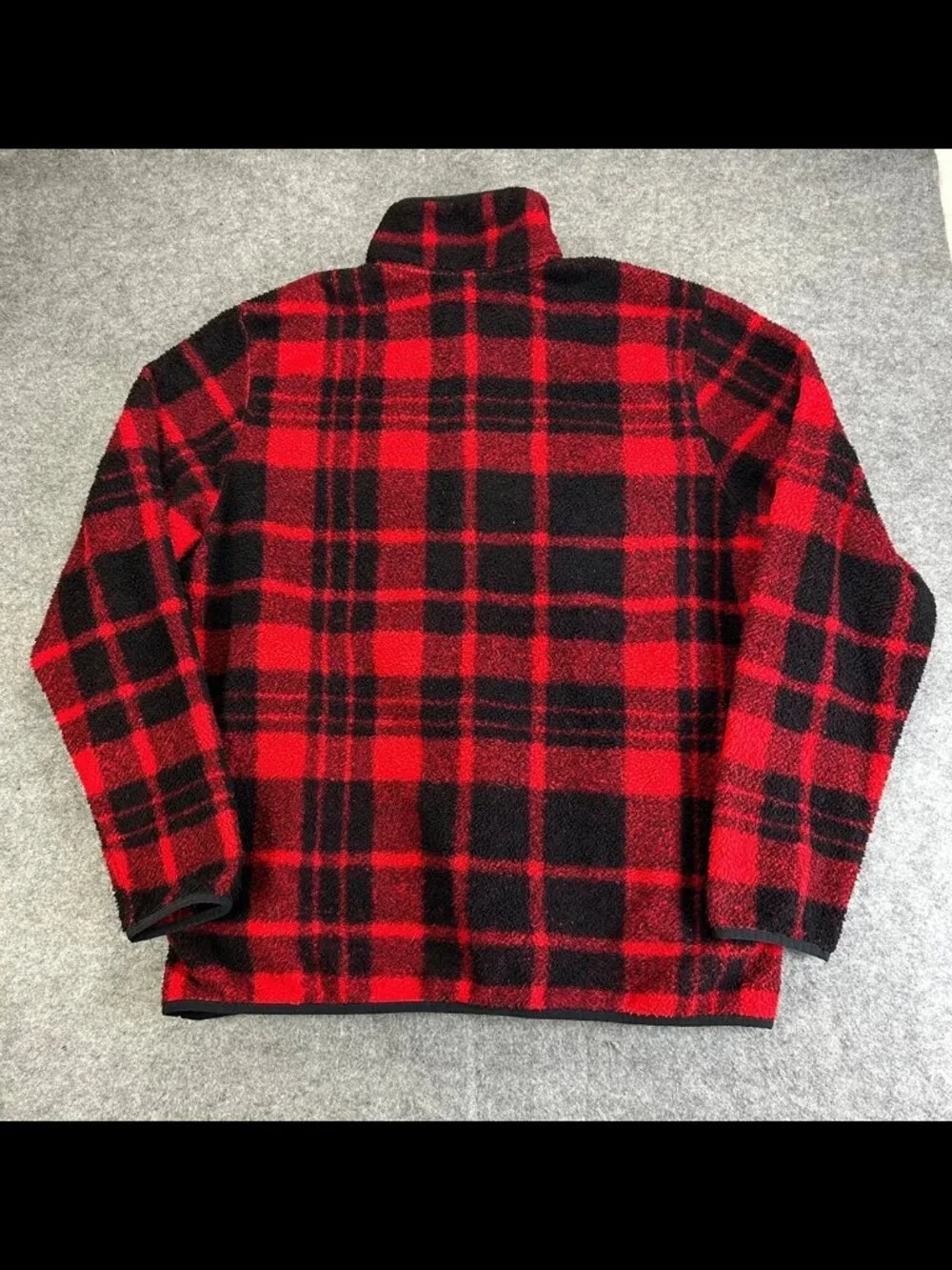 The North Face Gordon Lyons 1/4 Zip Mens XL Red Black Buffaloe Plaid Fleece